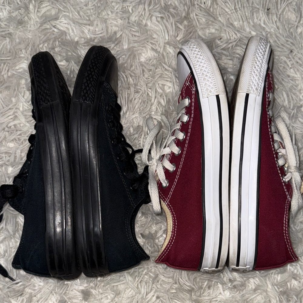 Converse bundle deal. Burgundy red and Black Sneakers. - Picture 4 of 8
